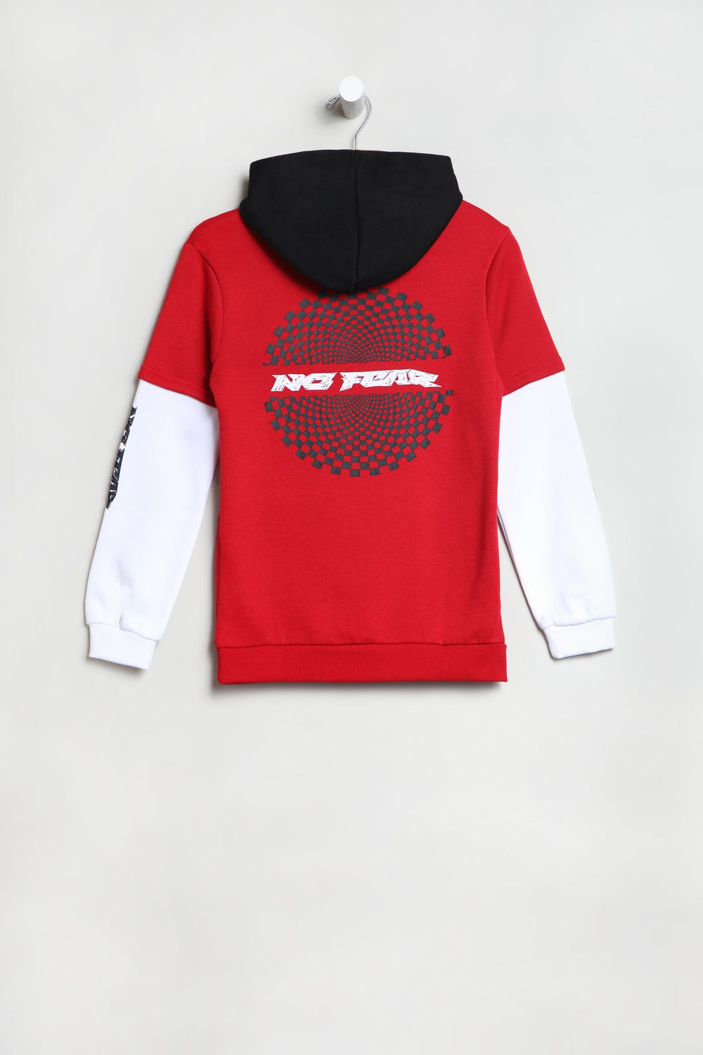 No Fear Youth Checker Eyes 2Fer Hoodie Red