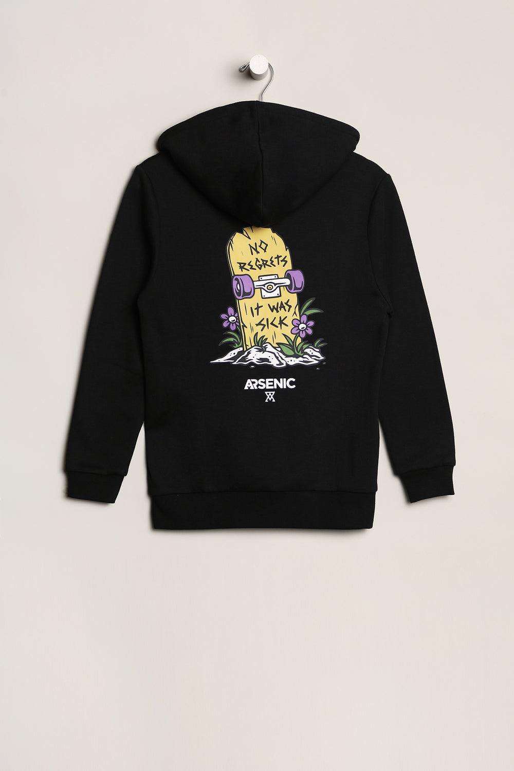 Arsenic Youth No Regrets Graphic Hoodie Black