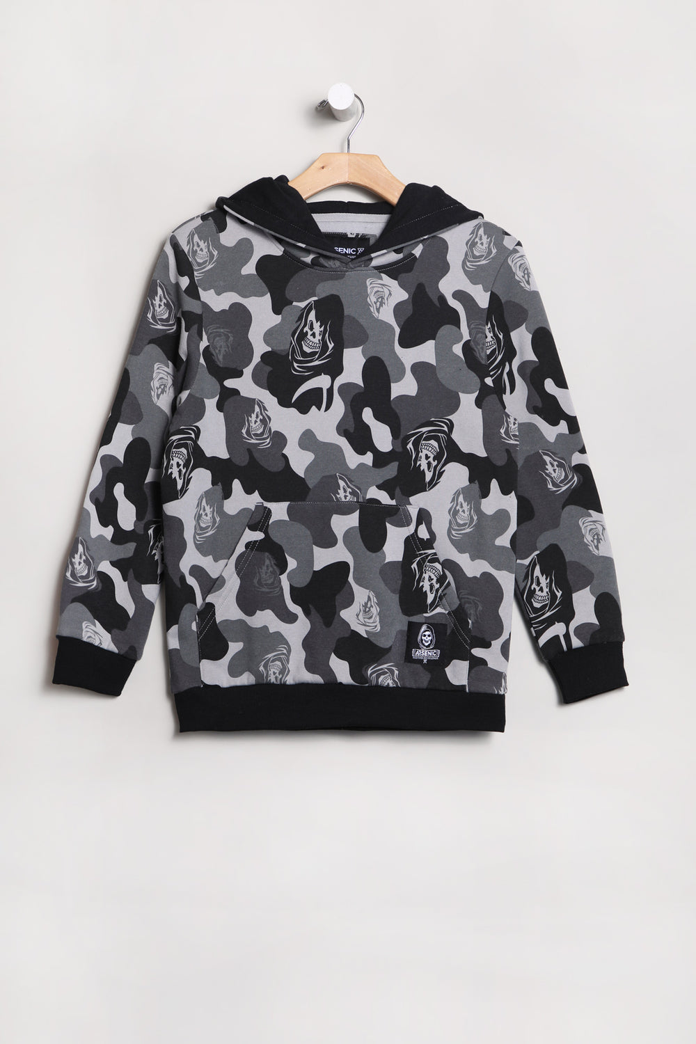 Arsenic Youth Reaper Camo Hoodie Black with White