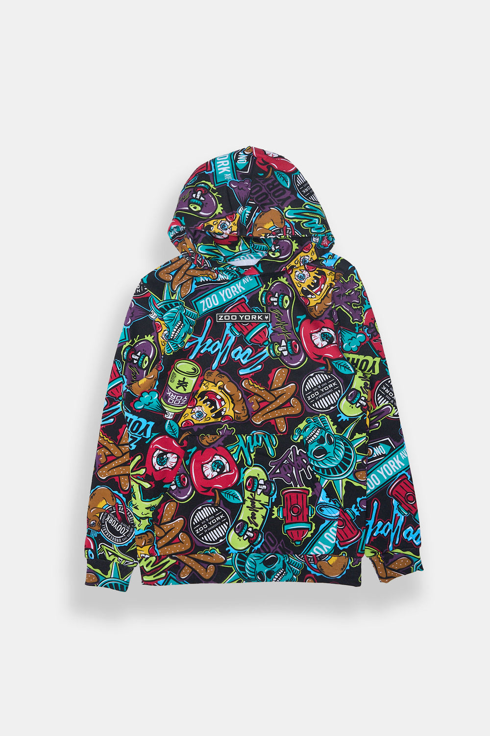 Zoo York Youth Allover Graffiti Print Hoodie Zoo York Youth Allover Graffiti Print Hoodie