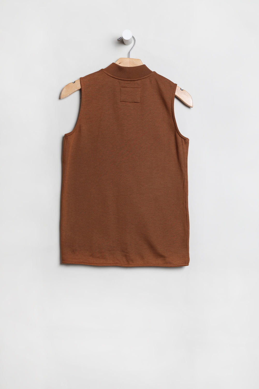Amnesia Youth Zip-Up Fleece Vest Medium Brown