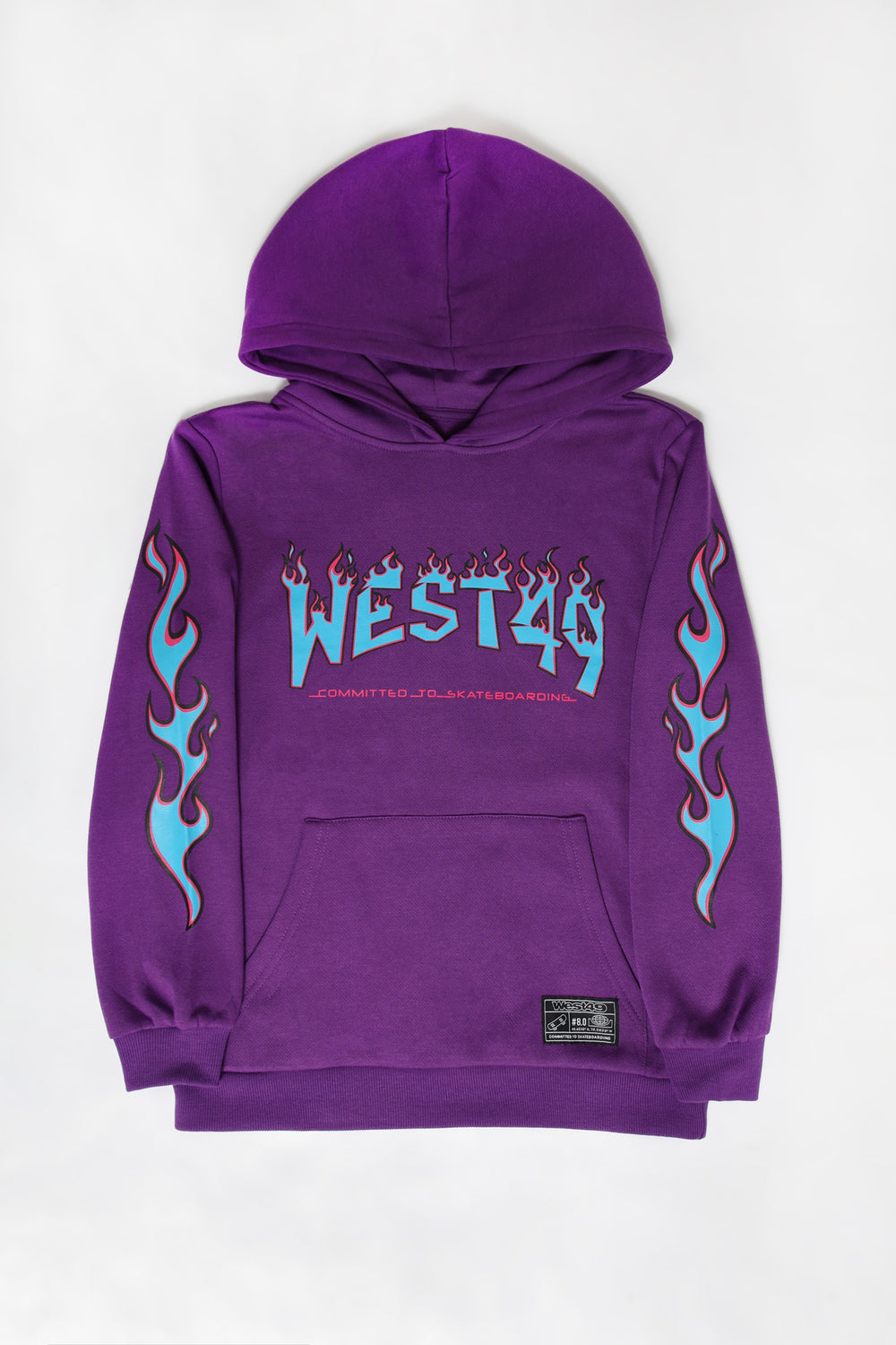 Haut à Capuchon Logo Flammes West49 Junior Violet