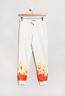 Arsenic Youth Flame Print Fleece Jogger