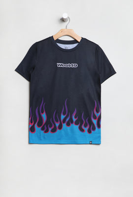 T-Shirt Imprimé Flammes Bleues West49 Junior