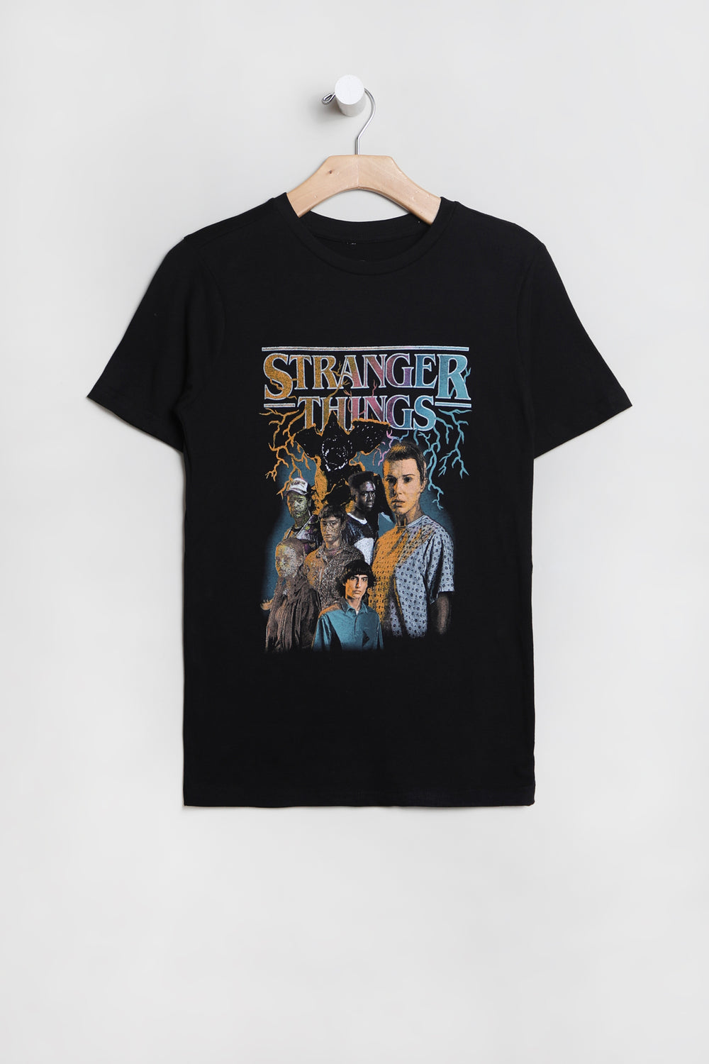 T-Shirt Imprimé Stranger Things Junior Noir