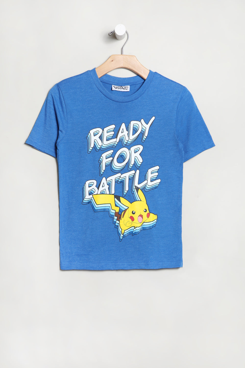 Pikachu Ready for Battle Youth T-Shirt Blue