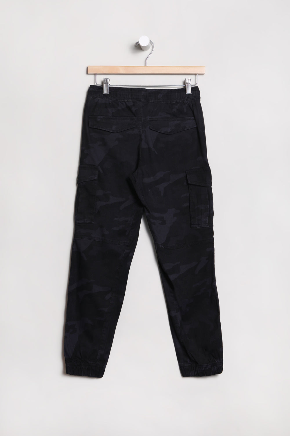 Zoo York Youth Camo Cargo Jogger Black with White