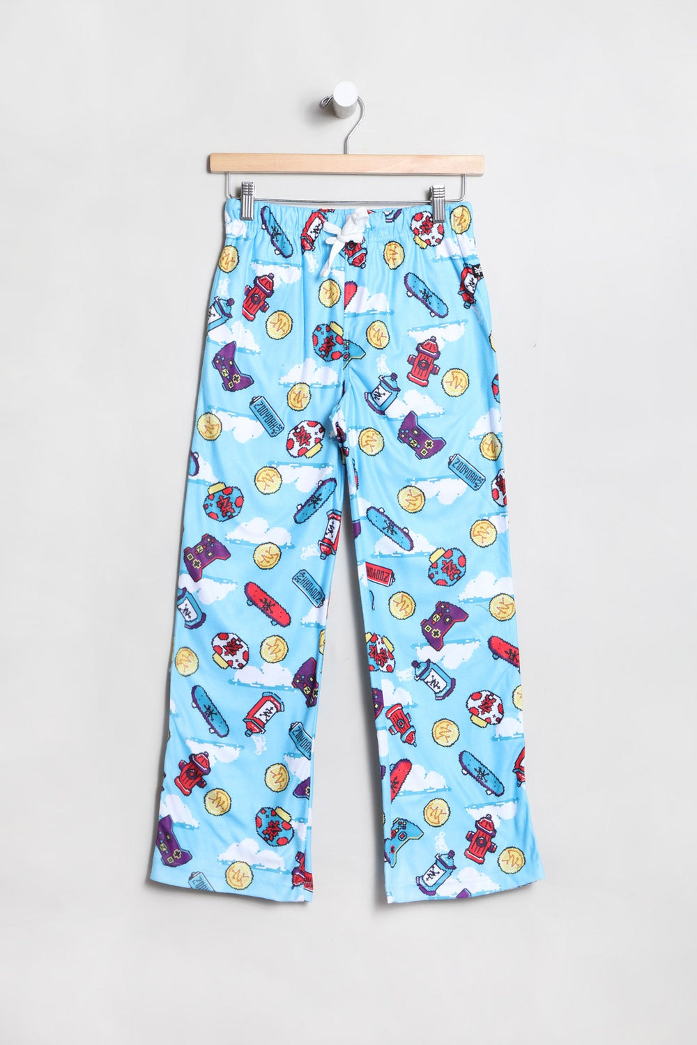 Zoo York Youth Gamer Print Pajama Bottoms Light Blue