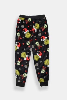 Pantalon de pyjama en peluche boules de Noël The Grinch junior