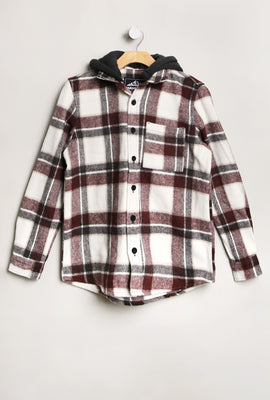 Veste-chemise à carreaux avec capuche West49 junior