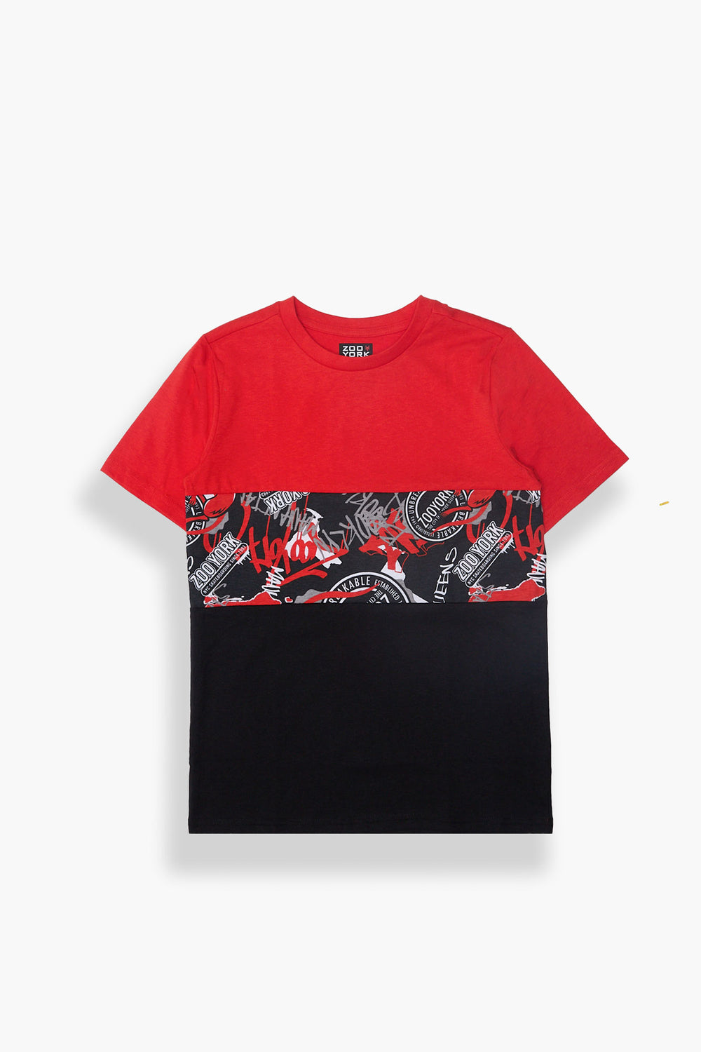 Zoo York Youth Colour Block Printed T-Shirt Zoo York Youth Colour Block Printed T-Shirt