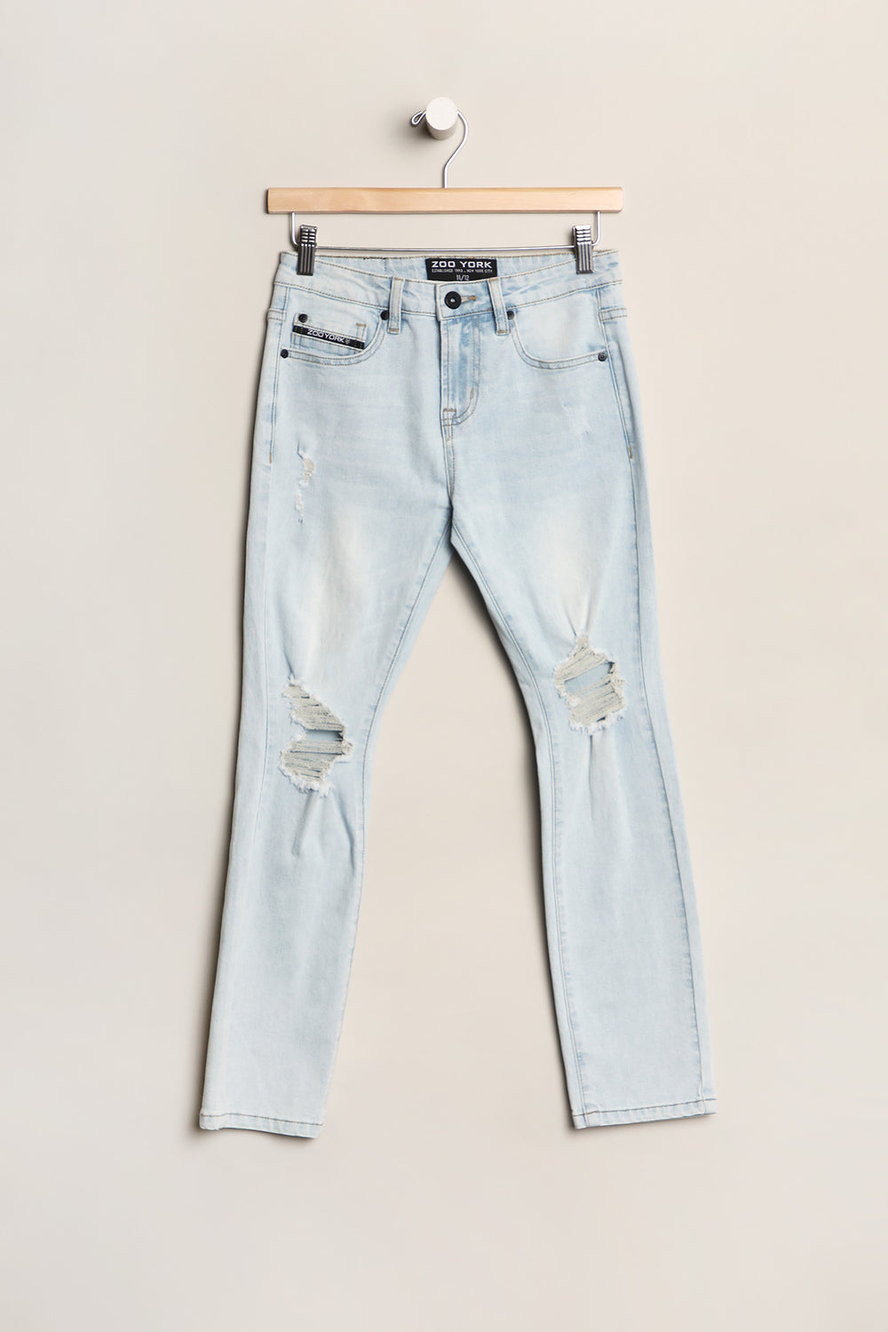 Zoo York Youth Skinny Distressed Jeans Light Blue