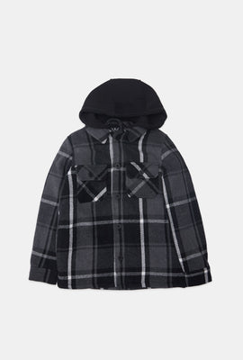 Youth Lined Flannel Hooded Shacket