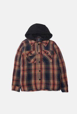 Youth Lined Flannel Hooded Shacket