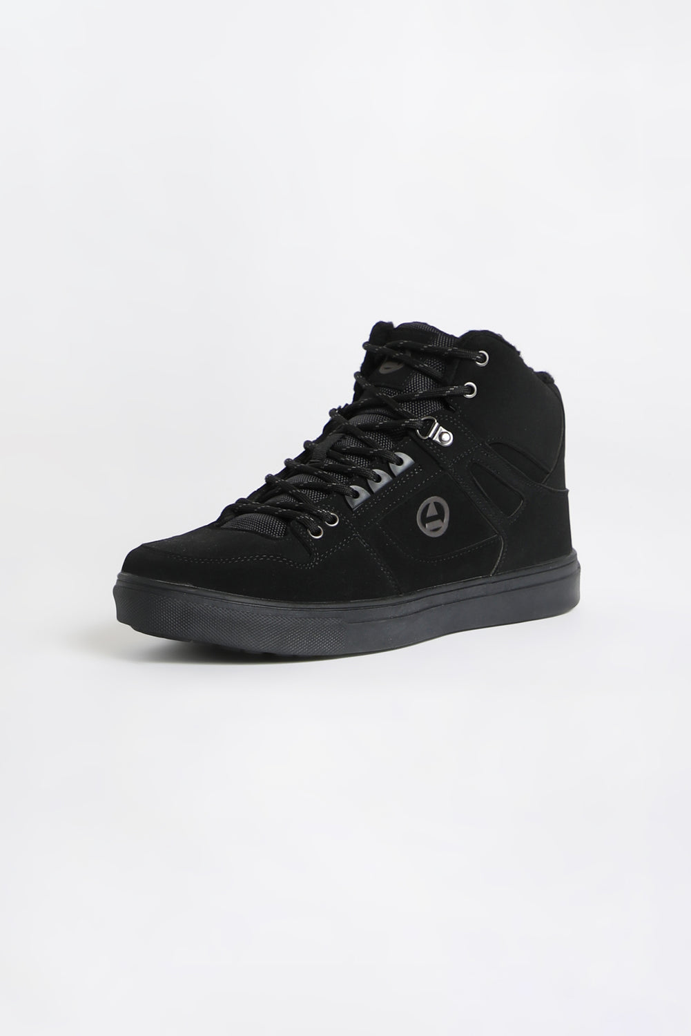 Amnesia Youth Nubuck Faux Fur Lined Skate Boots Black