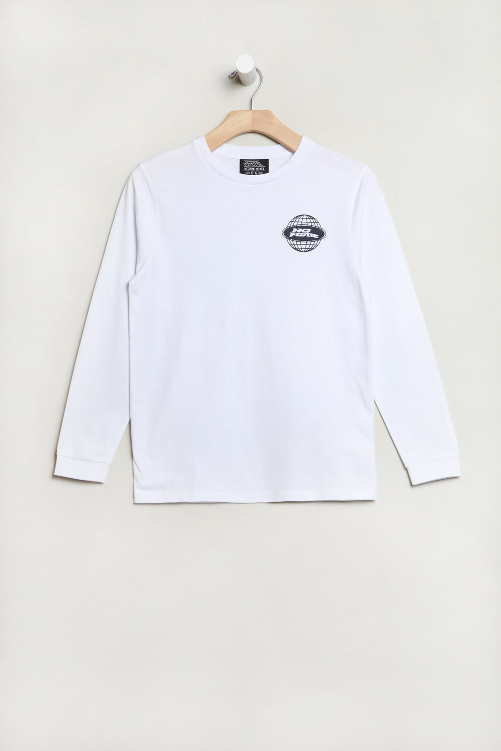 No Fear Youth Graphic Long Sleeve Top White
