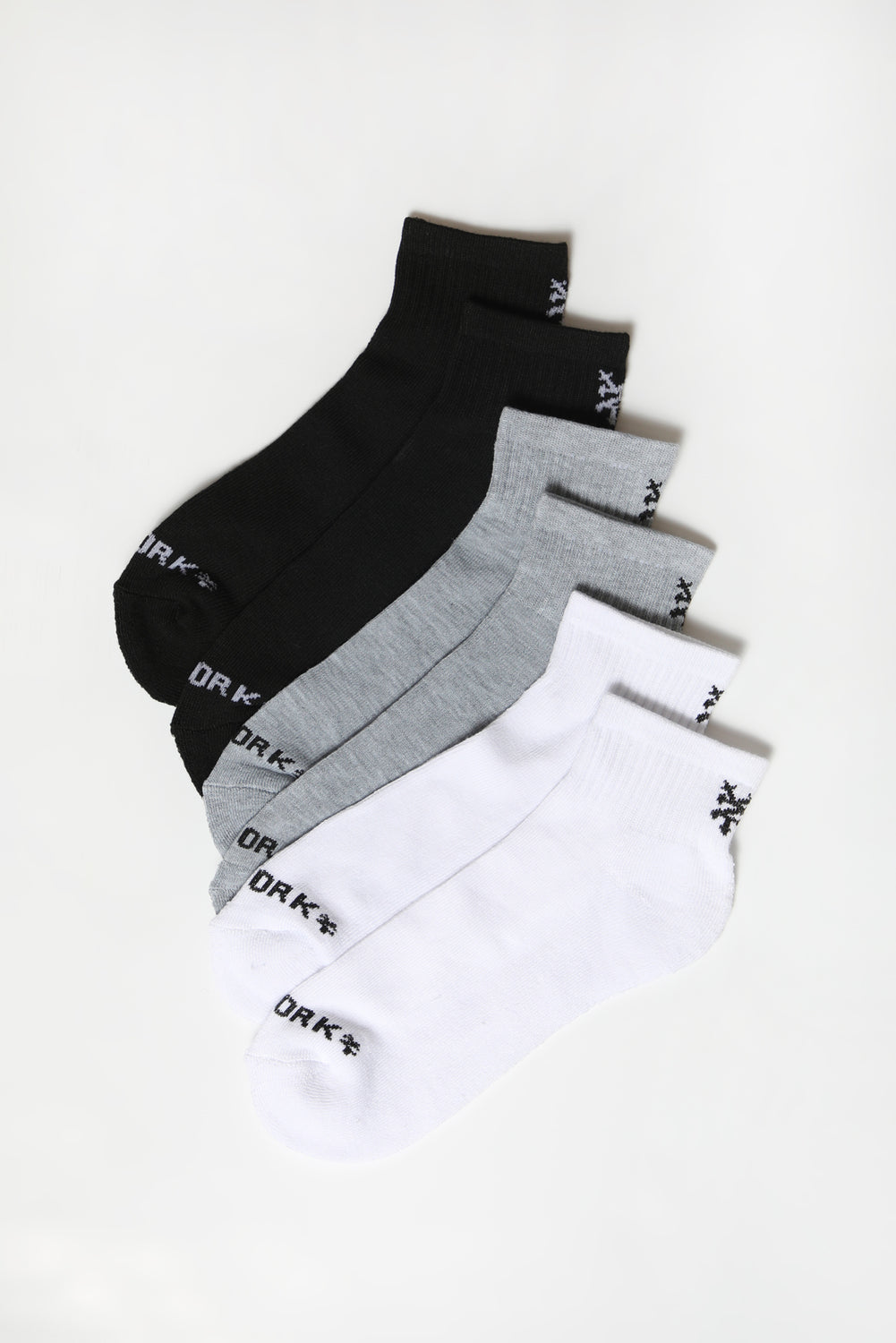 Zoo York Youth Athletic Ankle Socks 6-Pack Black with White