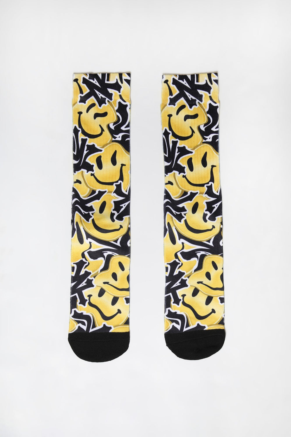 Zoo York Youth Melted Smiley Crew Socks Yellow