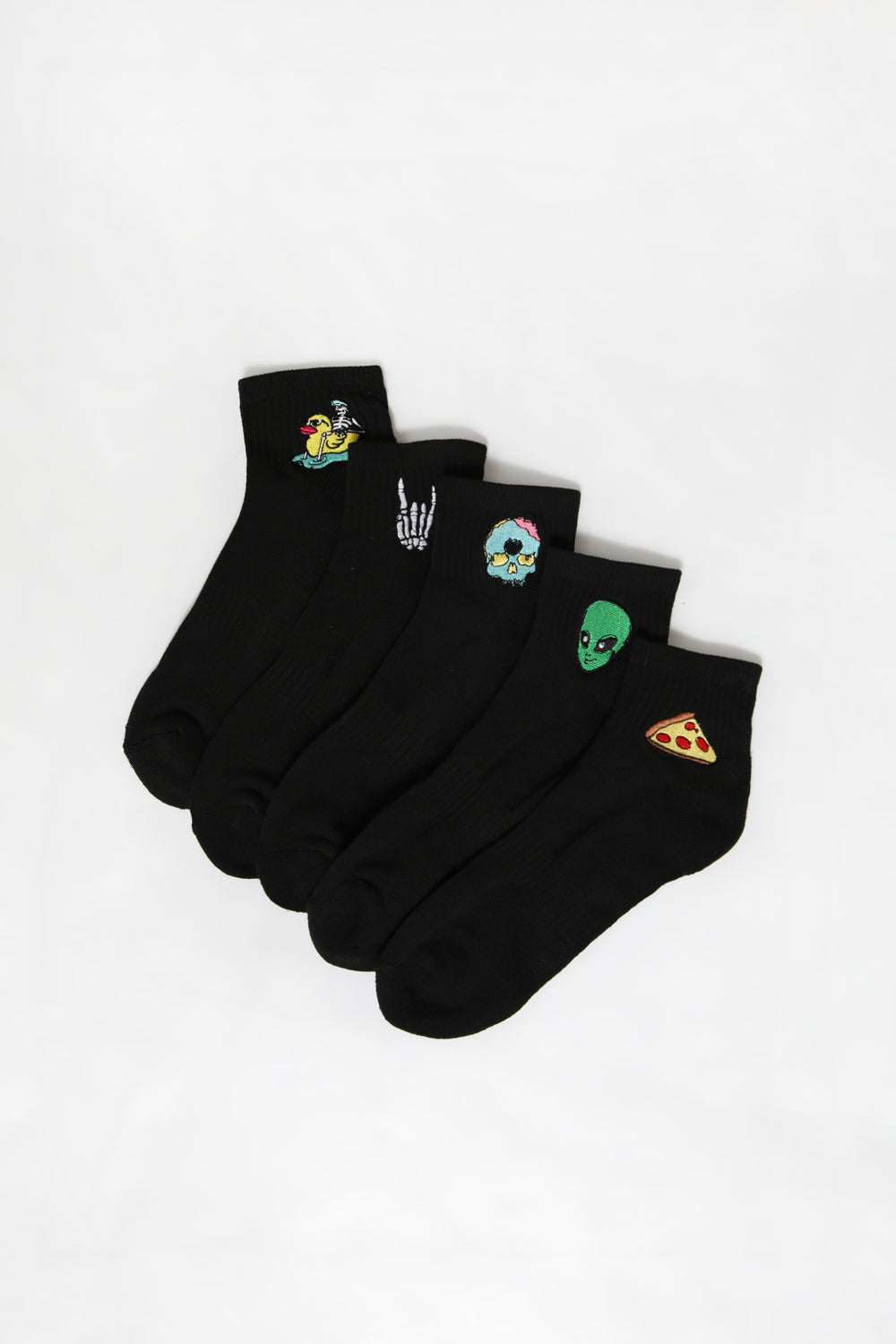 Arsenic Youth Embroidered Ankle Socks 5-Pack Black