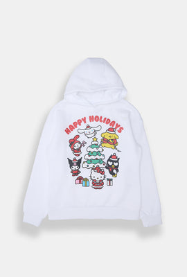 Haut à capuchon imprimé Happy Holidays Hello Kitty fille
