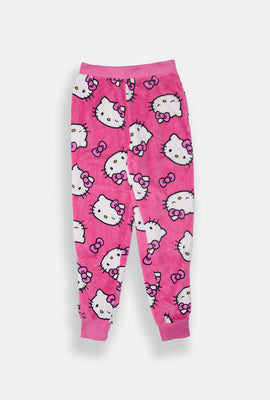 Girls Hello Kitty Bow Plush Pajama Pant