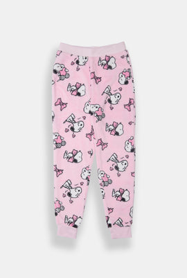 Girls Snoopy Hearts Plush Pajama Pant