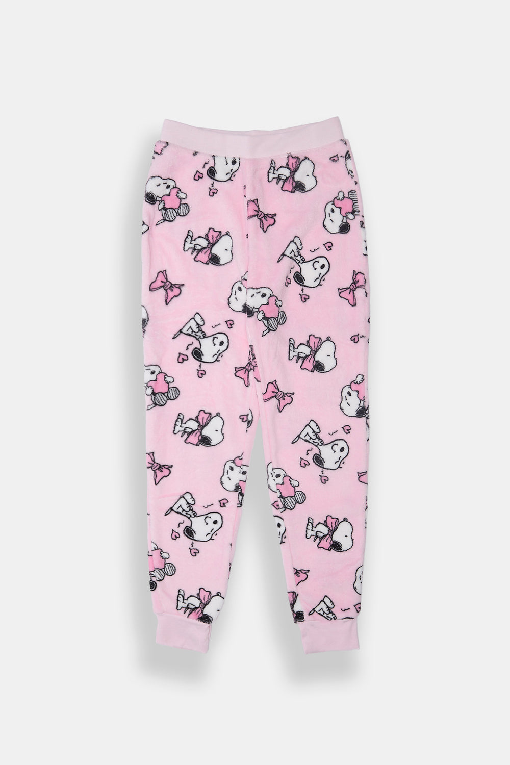 Pantalon de pyjama en peluche coeurs Snoopy fille Pantalon de pyjama en peluche coeurs Snoopy fille