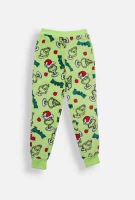 Pantalon de pyjama en peluche boules de Noël The Grinch fille