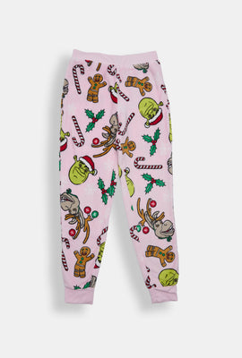 Pantalon de pyjama en peluche Shrek de Noël fille