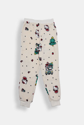 Pantalon de pyjama en peluche sapin de Noël Hello Kitty fille