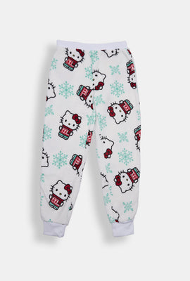 Pantalon de pyjama en peluche flocon de neige Hello Kitty fille