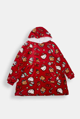 Haut à capuchon couverture imprimé sucre d'orge Hello Kitty fille