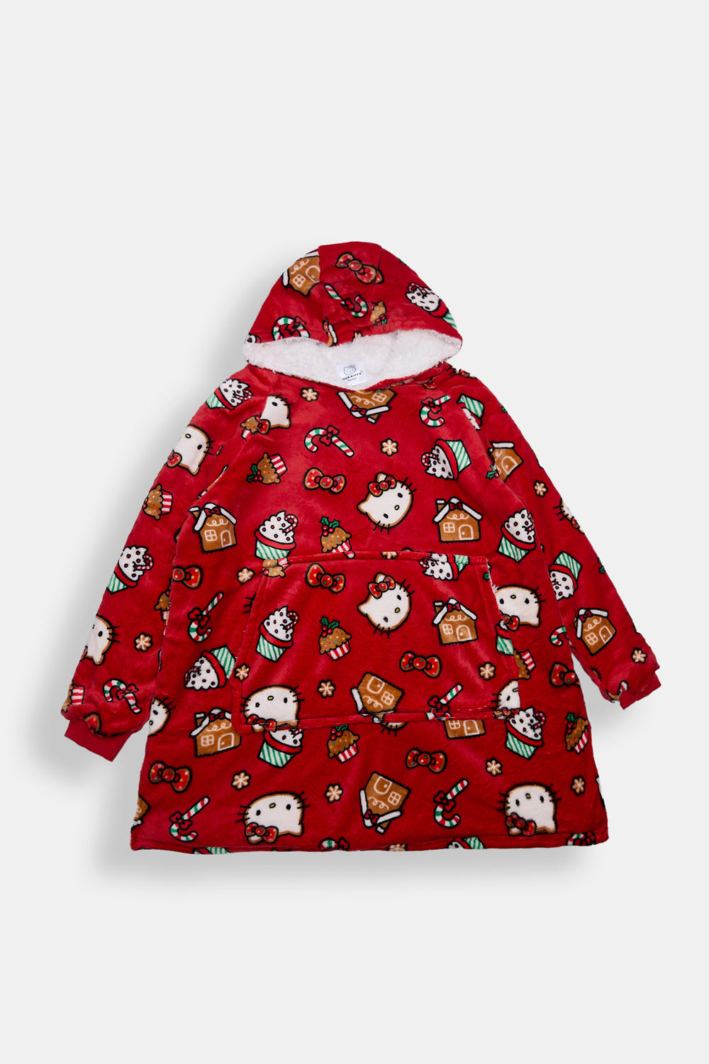 Haut à capuchon couverture imprimé sucre d'orge Hello Kitty fille Haut à capuchon couverture imprimé sucre d'orge Hello Kitty fille