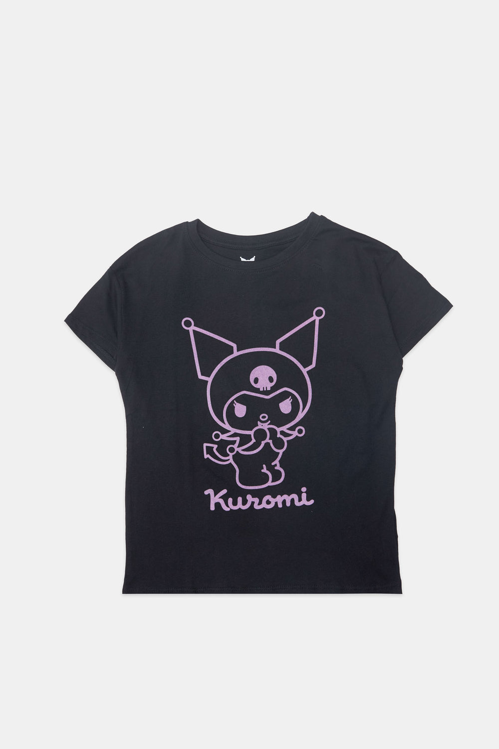 T-shirt imprimé floqué Kuromi fille T-shirt imprimé floqué Kuromi fille