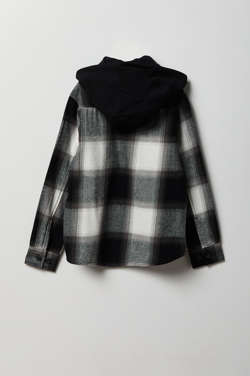 Chemise boutonnée à capuche en flanelle à carreaux Chemise boutonnée à capuche en flanelle à carreaux