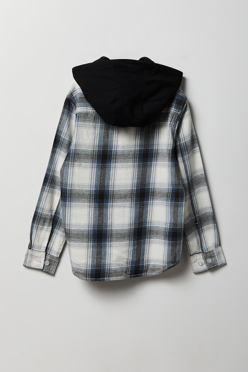 Chemise boutonnée à capuche en flanelle à carreaux Chemise boutonnée à capuche en flanelle à carreaux