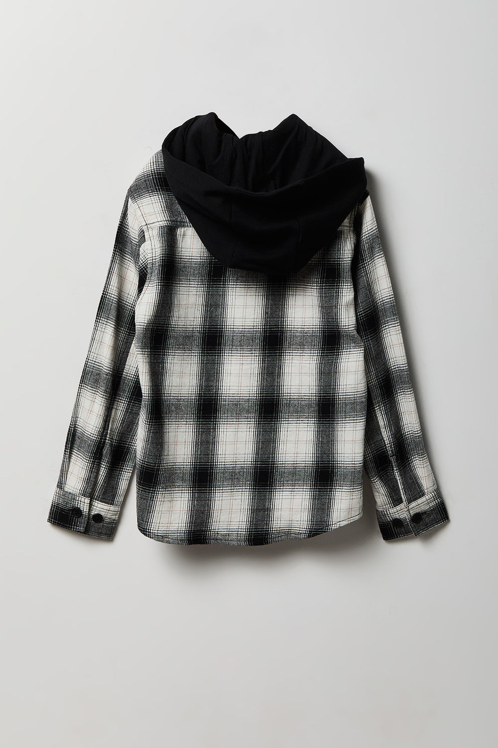 Chemise boutonnée à capuche en flanelle à carreaux Chemise boutonnée à capuche en flanelle à carreaux