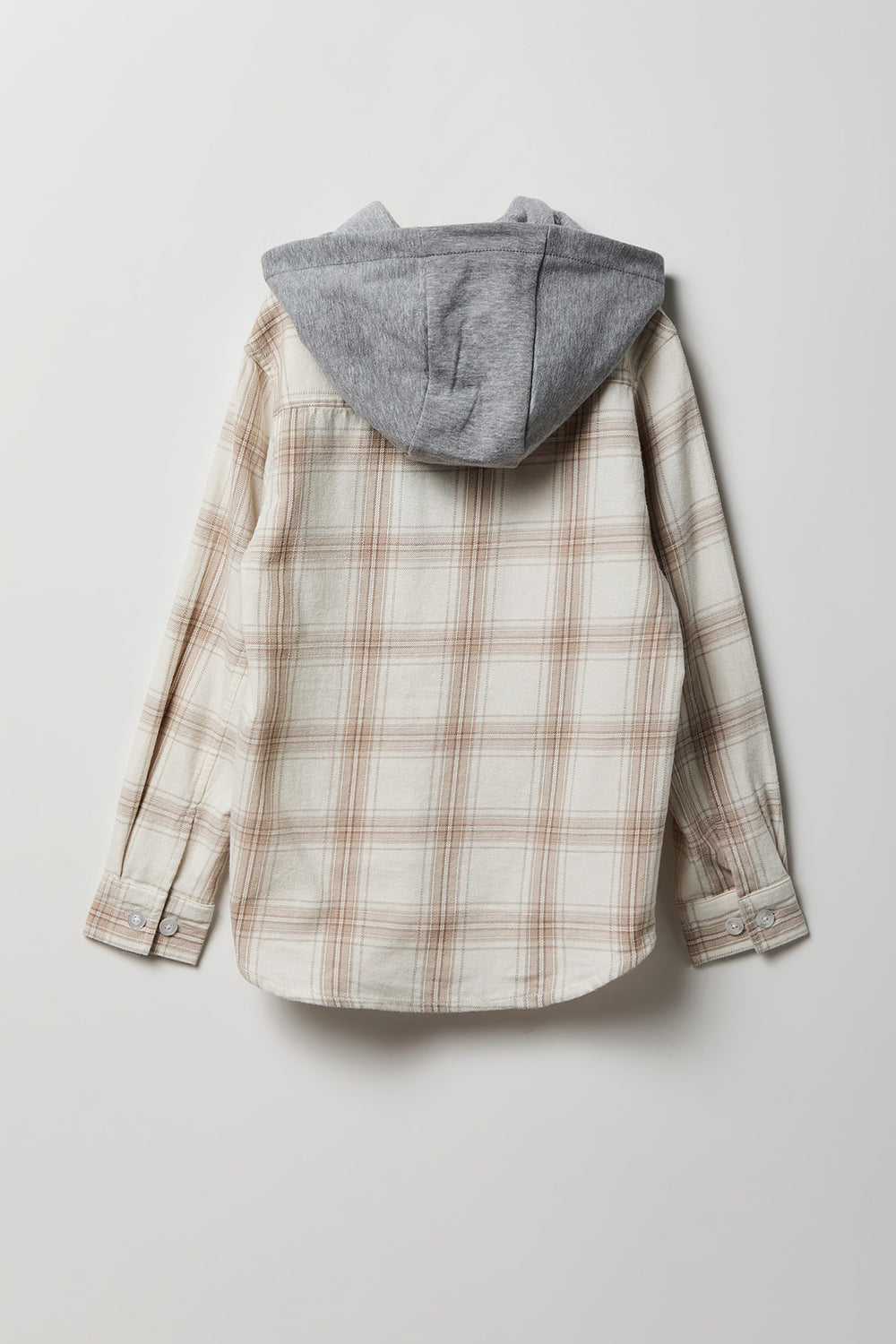 Youth Plaid Flannel Hooded Button-Up Shirt Youth Plaid Flannel Hooded Button-Up Shirt