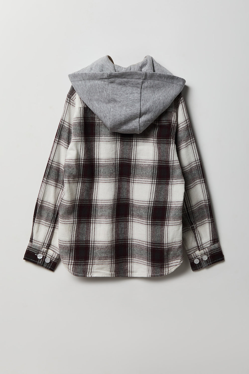 Chemise boutonnée à capuche en flanelle à carreaux Chemise boutonnée à capuche en flanelle à carreaux
