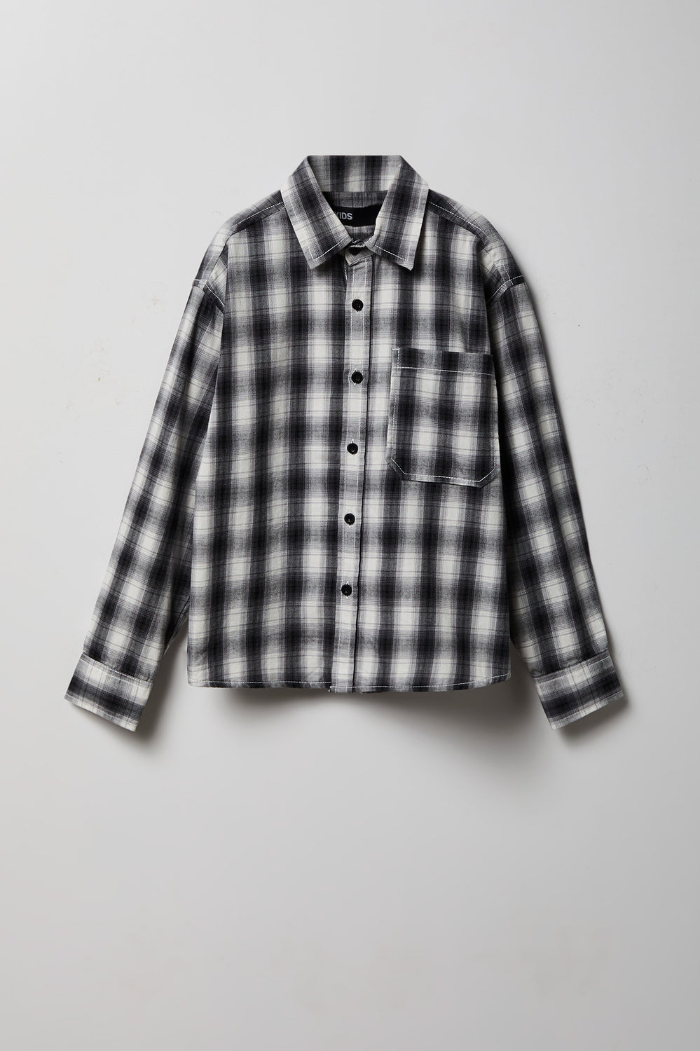 Youth Graphic Plaid Flannel Button-Up Shirt Youth Graphic Plaid Flannel Button-Up Shirt