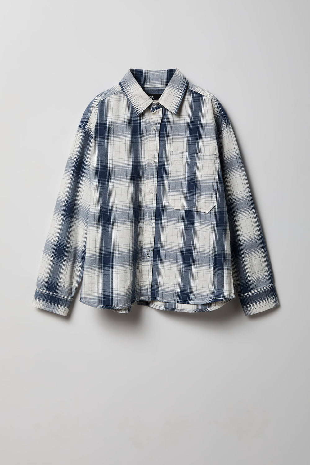 Chemise boutonnée en flanelle à carreaux avec imprimé graphique Chemise boutonnée en flanelle à carreaux avec imprimé graphique