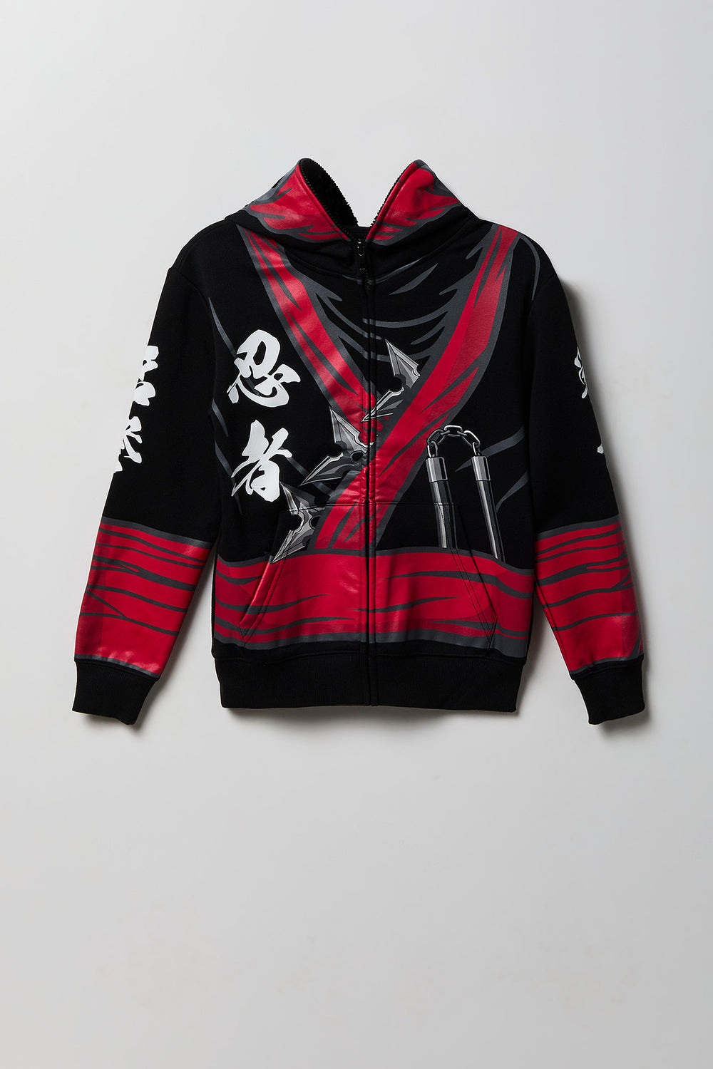 Haut à capuchon zippé en molleton ninja junior Haut à capuchon zippé en molleton ninja junior