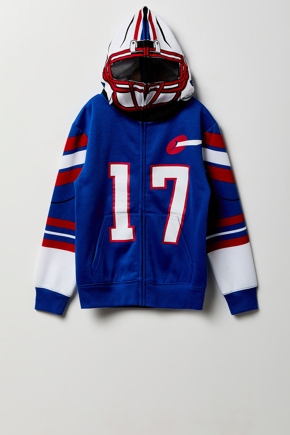 Youth Football Player Full-Zip Peeper Hoodie Youth Football Player Full-Zip Peeper Hoodie