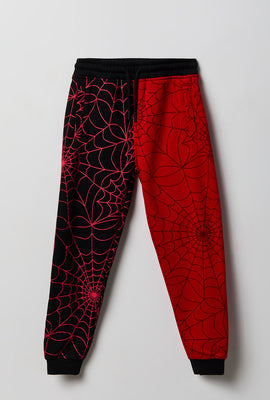 Jogger en molleton imprimé toile d'araignée junior