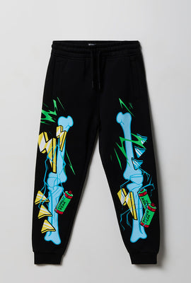 Youth Skeleton Print Fleece Jogger