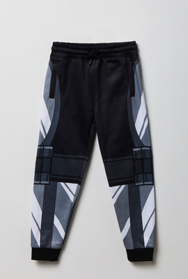 Jogger en molleton imprimé style armure junior