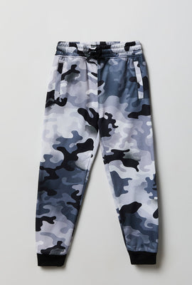 Jogger en molleton imprimé camouflage junior