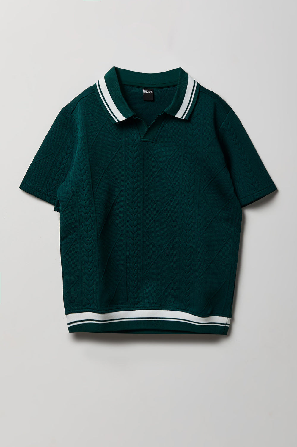 Youth Textured Johnny Collar Polo Youth Textured Johnny Collar Polo