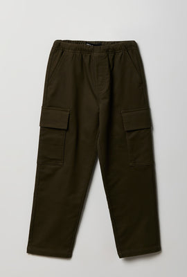 Pantalon cargo droit en tricot doux junior