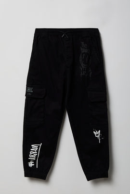 Youth Graphic Cargo Twill Jogger